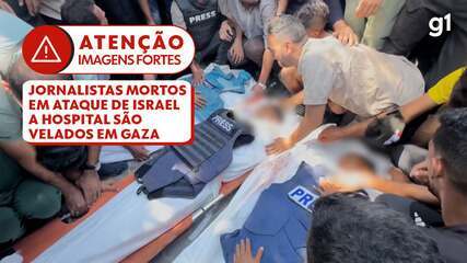 Jornalistas mortos em ataque de Israel a hospital são velados em Gaza