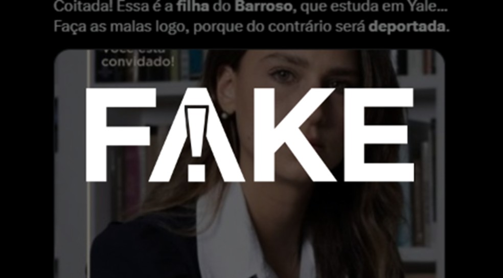 É #FAKE que filha de Barroso será deportada dos Estados Unidos — Foto: Reprodução