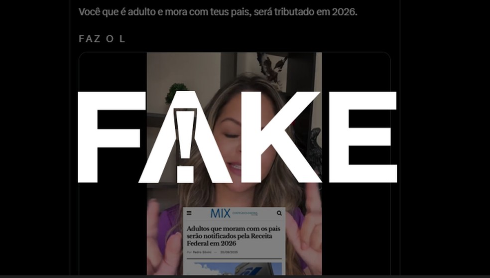 Receita Federal não irá notificar adultos que moram com os pais — Foto: g1
