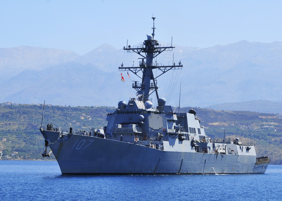 Destróier USS Gravely， da Marinha dos EUA， enviado por Trump à costa da Venezuela. — Foto: D. L. "Paul" Farley/Marinha dos Estados Unidos